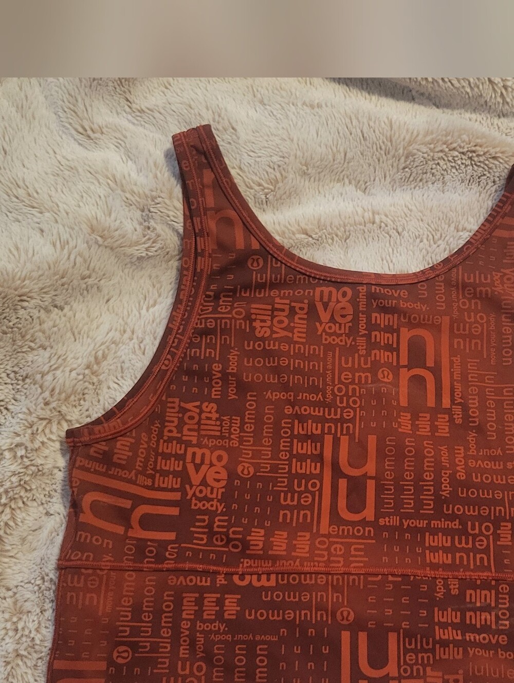 lululemon athletica Rust Logo Print V-Neck Crop Tank Size 10